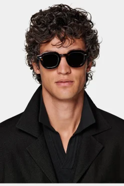 SUITSUPPLY Casual Set Schwarz-Männlich Leinenanzüge