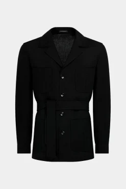 SUITSUPPLY Casual Set Schwarz-Männlich Leinenanzüge