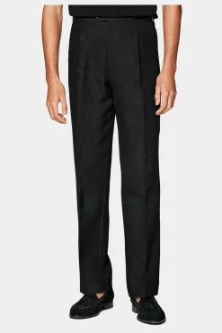 SUITSUPPLY Casual Set Schwarz-Männlich Leinenanzüge