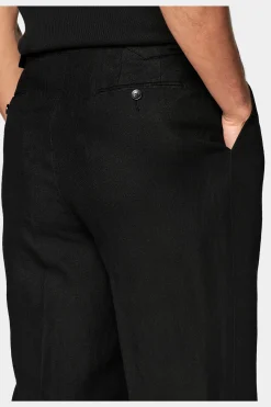 SUITSUPPLY Casual Set Schwarz-Männlich Leinenanzüge