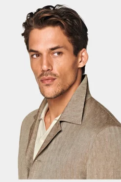 SUITSUPPLY Casual Set Taupe-Männlich Leinenanzüge