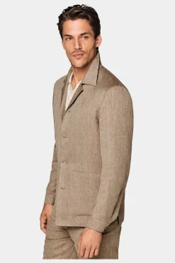 SUITSUPPLY Casual Set Taupe-Männlich Leinenanzüge