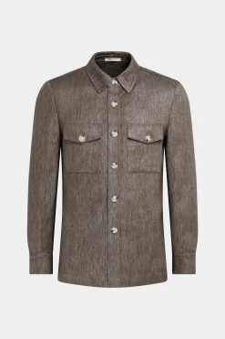 SUITSUPPLY Casual Set Taupe-Männlich Leinenanzüge