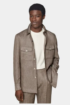 SUITSUPPLY Casual Set Taupe-Männlich Leinenanzüge