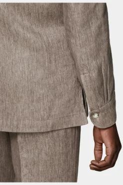 SUITSUPPLY Casual Set Taupe-Männlich Leinenanzüge