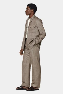 SUITSUPPLY Casual Set Taupe-Männlich Leinenanzüge