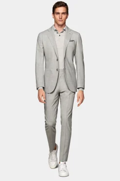 SUITSUPPLY Custom Made Anzug Hellgrau-Männlich Business Anzüge