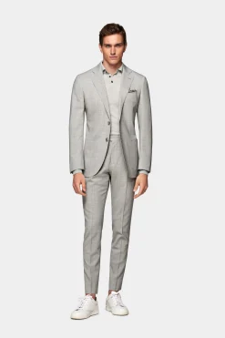 SUITSUPPLY Custom Made Anzug Hellgrau-Männlich Business Anzüge