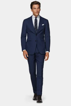 SUITSUPPLY Custom Made Anzug Mittelblau-Männlich Business Anzüge