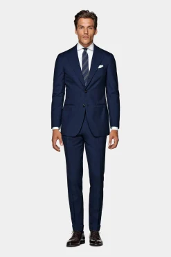 SUITSUPPLY Custom Made Anzug Mittelblau-Männlich Business Anzüge