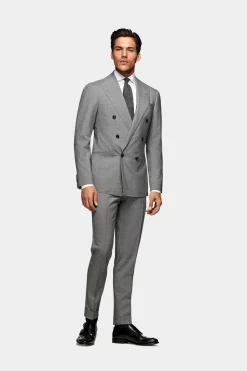 SUITSUPPLY Custom Made Anzug Mittelgrau-Männlich Business Anzüge