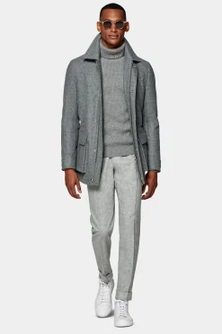 SUITSUPPLY Daunen-Fieldjacket Hellgrau-Männlich Casual Jacken