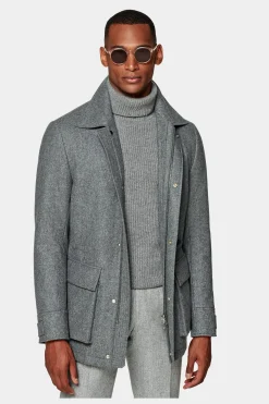 SUITSUPPLY Daunen-Fieldjacket Hellgrau-Männlich Casual Jacken