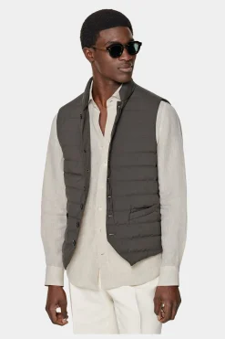 SUITSUPPLY Daunenweste Braun-Männlich Westen