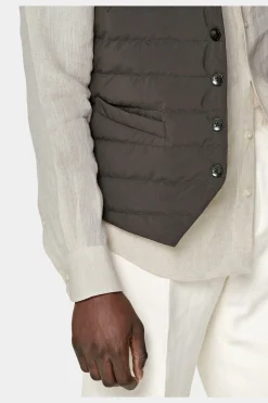 SUITSUPPLY Daunenweste Braun-Männlich Westen