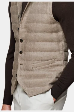 SUITSUPPLY Daunenweste Hellbraun-Männlich Westen
