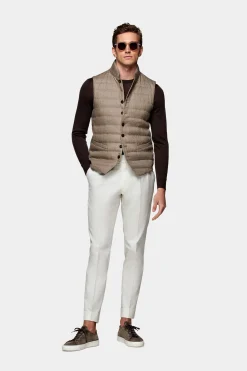 SUITSUPPLY Daunenweste Hellbraun-Männlich Westen