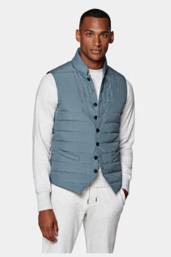 SUITSUPPLY Daunenweste Mittelblau-Männlich Westen