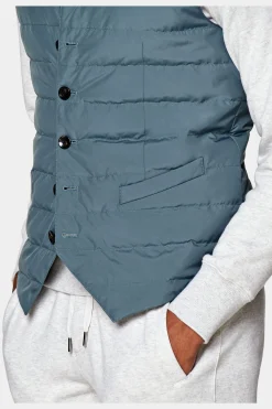 SUITSUPPLY Daunenweste Mittelblau-Männlich Westen