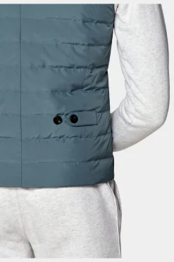 SUITSUPPLY Daunenweste Mittelblau-Männlich Westen