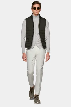 SUITSUPPLY Daunenweste Mittelgrün-Männlich Westen