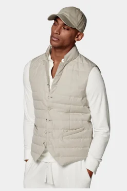 SUITSUPPLY Daunenweste Sand-Männlich Westen