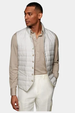SUITSUPPLY Daunenweste Weiss-Männlich Westen