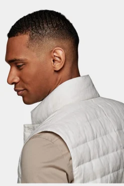 SUITSUPPLY Daunenweste Weiss-Männlich Westen