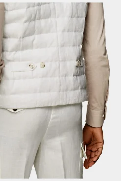SUITSUPPLY Daunenweste Weiss-Männlich Westen