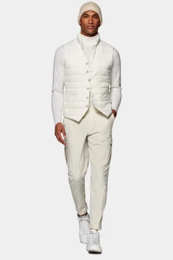SUITSUPPLY Daunenweste Weiss-Männlich Westen