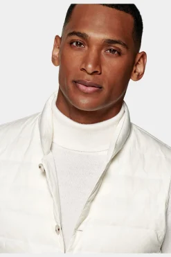 SUITSUPPLY Daunenweste Weiss-Männlich Westen