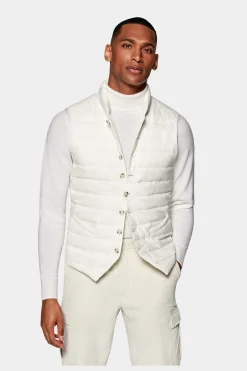 SUITSUPPLY Daunenweste Weiss-Männlich Westen