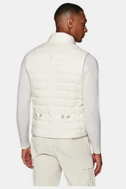 SUITSUPPLY Daunenweste Weiss-Männlich Westen