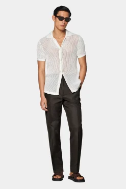 SUITSUPPLY Duca Hose Dunkelbraun Bundfalte-Männlich Elegante Hosen