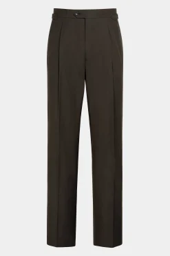 SUITSUPPLY Duca Hose Dunkelbraun Bundfalte-Männlich Elegante Hosen