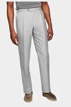 SUITSUPPLY Duca Hose Mittelgrau Bundfalte-Männlich Elegante Hosen