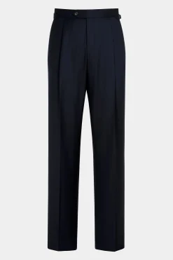 SUITSUPPLY Duca Hose Navy Bundfalte-Männlich Elegante Hosen