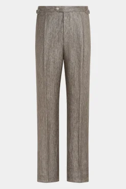 SUITSUPPLY Duca Hose Taupe Bundfalte-Männlich Elegante Hosen
