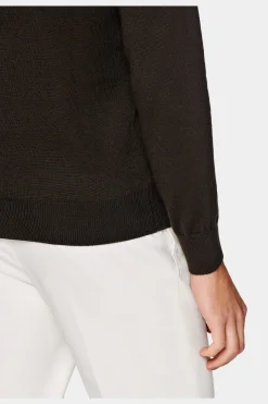 SUITSUPPLY Dunkelbraun Halber Reißverschluss-Männlich Cardigans & Troyer