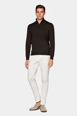 SUITSUPPLY Dunkelbraun Halber Reißverschluss-Männlich Cardigans & Troyer