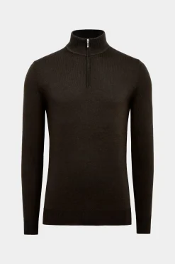 SUITSUPPLY Dunkelbraun Halber Reißverschluss-Männlich Cardigans & Troyer