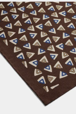 SUITSUPPLY Einstecktuch Braun Mit Grafik-Muster-Männlich Einstecktücher