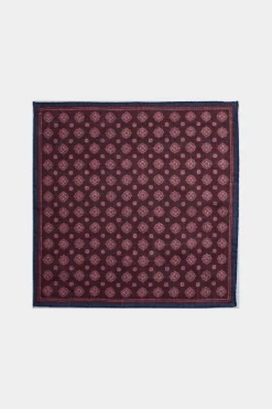 SUITSUPPLY Einstecktuch Dunkelrot Florales Muster-Männlich Einstecktücher