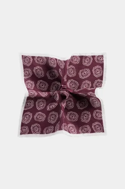 SUITSUPPLY Einstecktuch Dunkelrot Grafikmuster-Männlich Einstecktücher