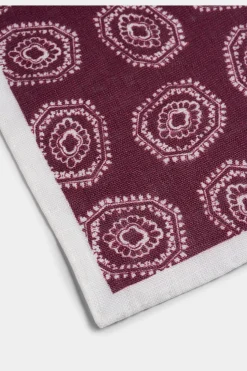 SUITSUPPLY Einstecktuch Dunkelrot Grafikmuster-Männlich Einstecktücher
