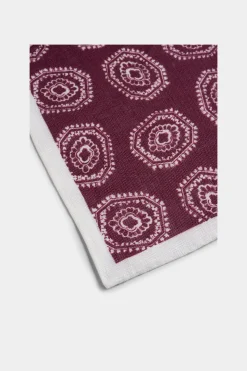 SUITSUPPLY Einstecktuch Dunkelrot Grafikmuster-Männlich Einstecktücher