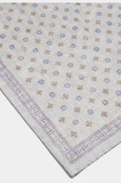 SUITSUPPLY Einstecktuch Grau Florales Muster-Männlich Einstecktücher