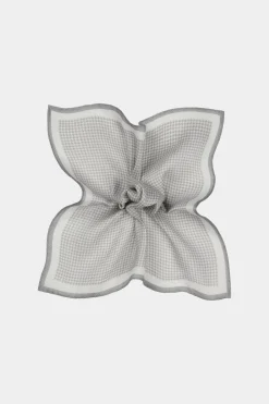 SUITSUPPLY Einstecktuch Grau Hahnentrittmuster-Männlich Einstecktücher