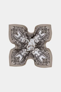 SUITSUPPLY Einstecktuch Hellbraun Paisley-Muster-Männlich Einstecktücher