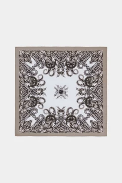 SUITSUPPLY Einstecktuch Hellbraun Paisley-Muster-Männlich Einstecktücher